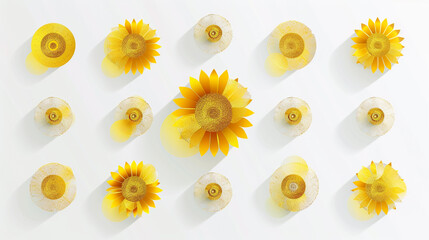 Gold and lemon yellow circles form abstract sunflowers for a touch of floral in data viz.