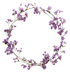 Obraz na płótnie Canvas PNG Real pressed lilac flowers lavender wreath purple