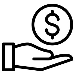 pay dollar icon, simple vector design
