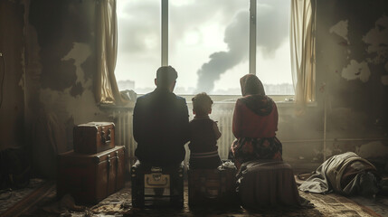 Obraz na płótnie Canvas Syrian Family Braces for a New Life