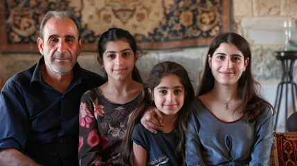 Syrian Family Braces for a New Life - obrazy, fototapety, plakaty