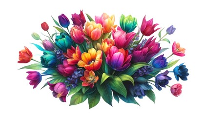 Watercolor Painting of Specialty Tulips