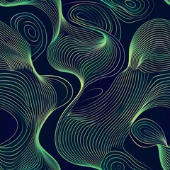 Wavy swirl green swirl dark blue background vector