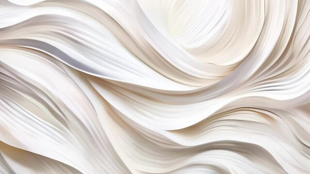 Abstract 3d clay gypsum plaster stucco white background with flowing dynamic waves and curves. Modern design concept