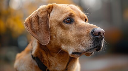 a close up of a brown dog looking at the camera