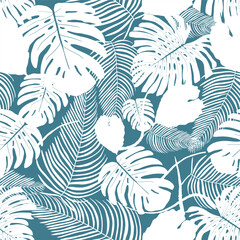 Blue white vector rainforest background