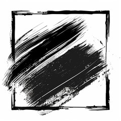 Black paint brush stroke on white background. Vector illustration of black and white brush paint.
