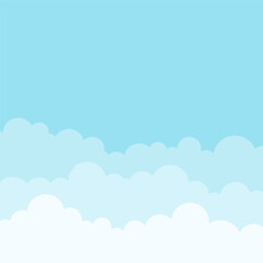 Cartoon sky background with clouds