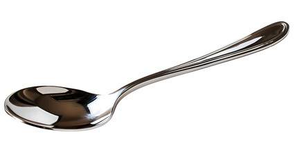 Shiny Silver Spoon, Polished To Perfection, Isolated On Transparent Background, Ready To Serve Up Delicious Meals