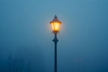 Fototapeta na wymiar Mystic Foggy Street Lamp