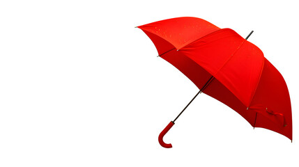 Vibrant Red Umbrella, With A Sturdy Handle And Water-Resistant Fabric, Ready To Shield You From The Rain In Style