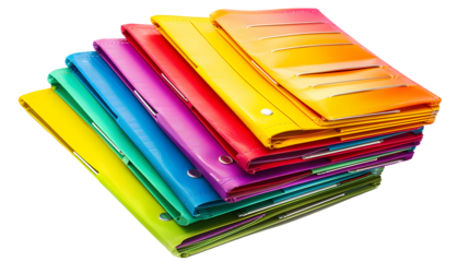 Stack Of Colorful Folders, With Tabbed Dividers And Reinforced Edges, Ready For Organizing Documents And Paperwork