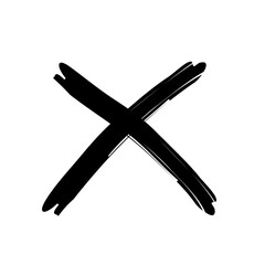 X cross sign hand drawn