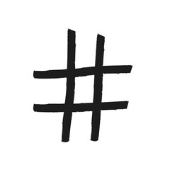 Hashtag sign - hand painted vector symbol
