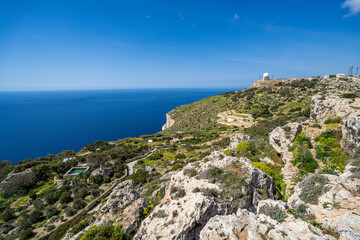 Beautiful cliffs in Malta, sunny day - 786219115