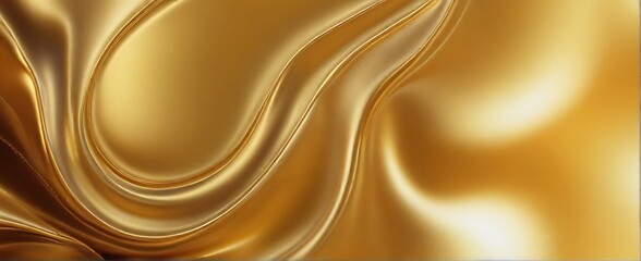 Close-up of golden metal for texture and material template. 3D illustration and background.