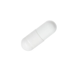 One vitamin capsule isolated on white. Health supplement