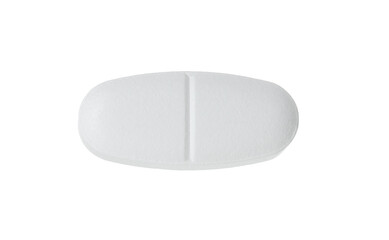 One vitamin pill isolated on white. Health supplement