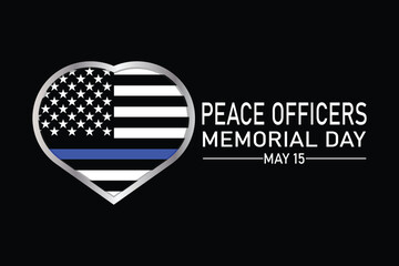 Peace Officers Memorial Day Vector illustration. Celebrated in May 15 in the United States. In honor of the police. Holiday concept. Template for background, banner, card, poster