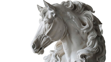 A beautiful horse statue for home decor on a white background  