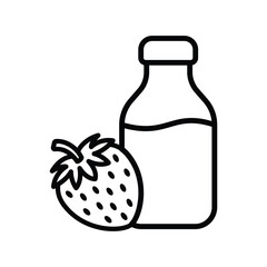 strawberry juice icon vector design template simple and clean