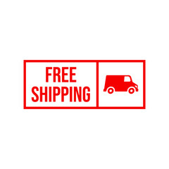 Free shipping vector sticker design. Shipping fast. Free delivery service badge.