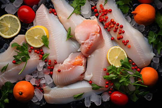 John Dory fillet on a fresh fish market