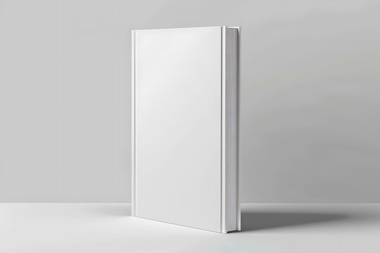 clear white book mockup template isolated on white background