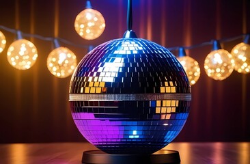 Fototapeta premium Disco Ball and Party Lights Setting the Mood. Party and Celebration.
