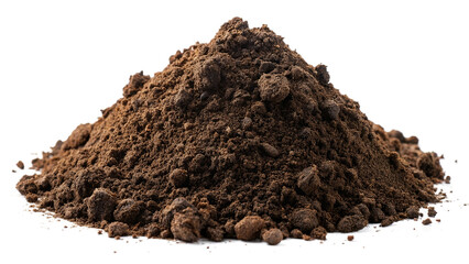 pile of soil isolated on transparent background cutout