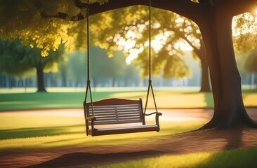 A romantic bench in a beautiful park. A place for dates.