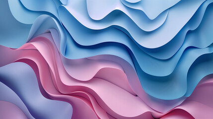Obraz premium Blue and Pink Paper Sculpture Background