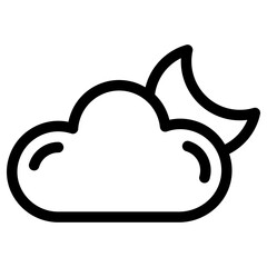 moon cloud icon, simple vector design
