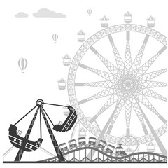 Roller Coaster Ride Line Art