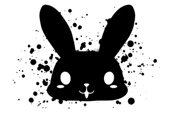 Vector Graffiti Bunny: Playful Rabbit Easter Icon in Urban Art Style.