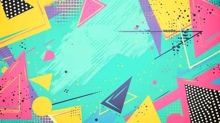 Colorful 90's Style Pattern with Ample Copy Space - vintage retro design - Party Invites Get Saved from the Mundane by the Colorful Bell Tones of This Background!
