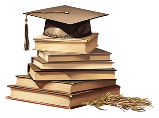 PNG  Graduation hat book publication intelligence