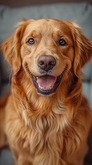 a smiling puppy. dog - obrazy, fototapety, plakaty