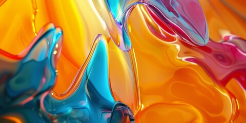 Vivid Watercolor Splash Art with Glass-like Texture.