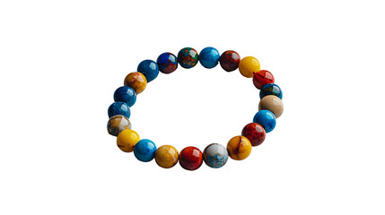 Obraz premium Beaded bracelet on the white surface 