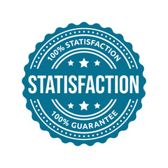 Satisfaction Guarantee Emblem Seal. Medal Label Icon Seal Sign Isolated on White Background.