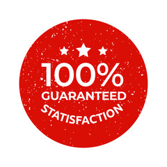 Satisfaction Guarantee Emblem Seal. Medal Label Icon Seal Sign Isolated on White Background.