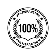 Satisfaction Guarantee Emblem Seal. Medal Label Icon Seal Sign Isolated on White Background.