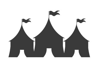 Circus Tent Silhouette Vector Illustration