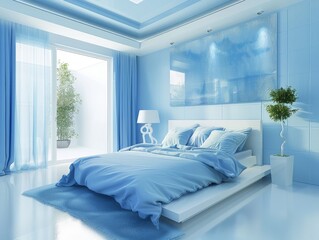 blue modern bedroom