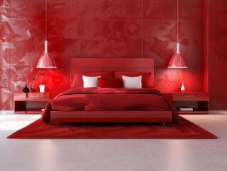 red modern bedroom