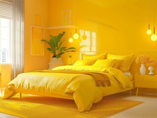yellow modern bedroom
