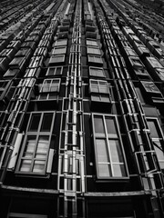 Geometric pattern of city streets in monochrome. Abstract urban architecture.