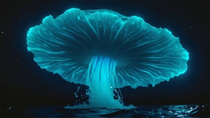 Fantastic jellyfish in the ocean. 3d illustration.
