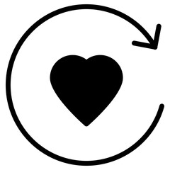 reload heart icon, simple vector design